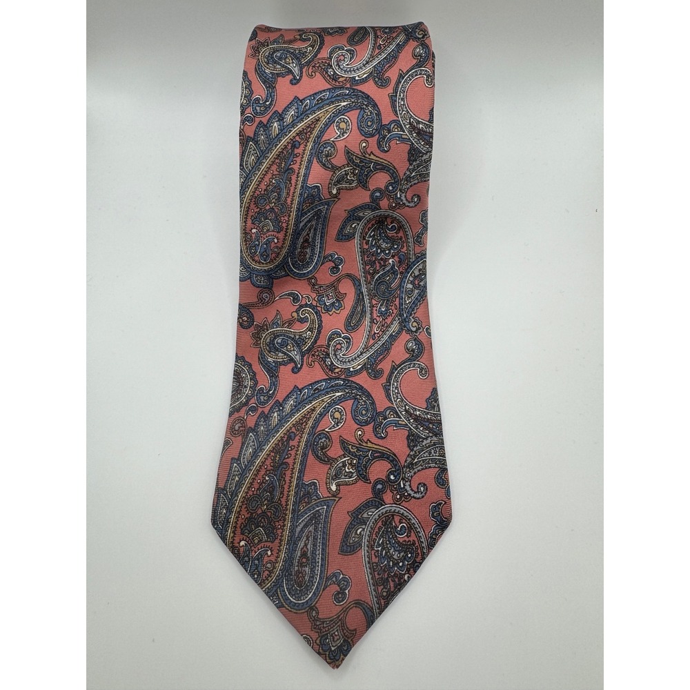 Christian Dior Silk‎ Paisley Necktie Made in USA Fabric Woven Italy Vintage